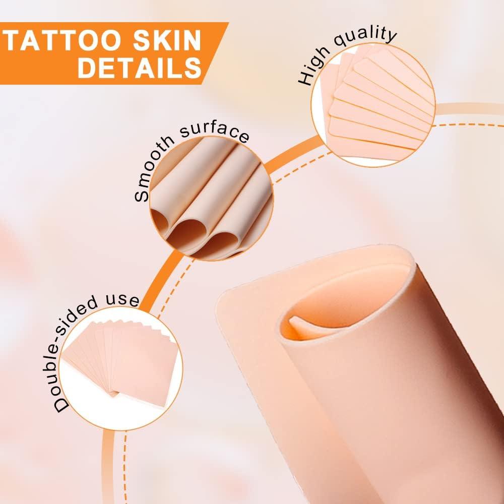 3MM Tattoo Practice Skins - TONBAO 4 Pcs Double Sides Practice Skins Tattoo  Skins,20x30x0.3cm Fake Skin for Tattoo Supplies, Beginners and Experienced  Tattoo Artists… : : Beauty