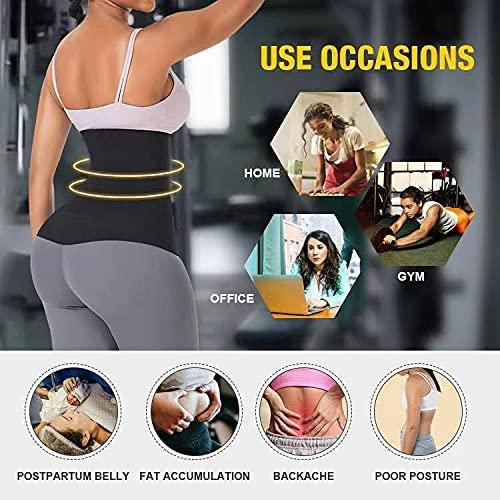 B-SKIE - Waist Trainer for Women Lower Belly Fat - Plus Size Tummy Control  Belt - Bandage Wrap Waist Trimmer - Lower Belly Waist Wraps for Stomach - 5  Resistance Bands for