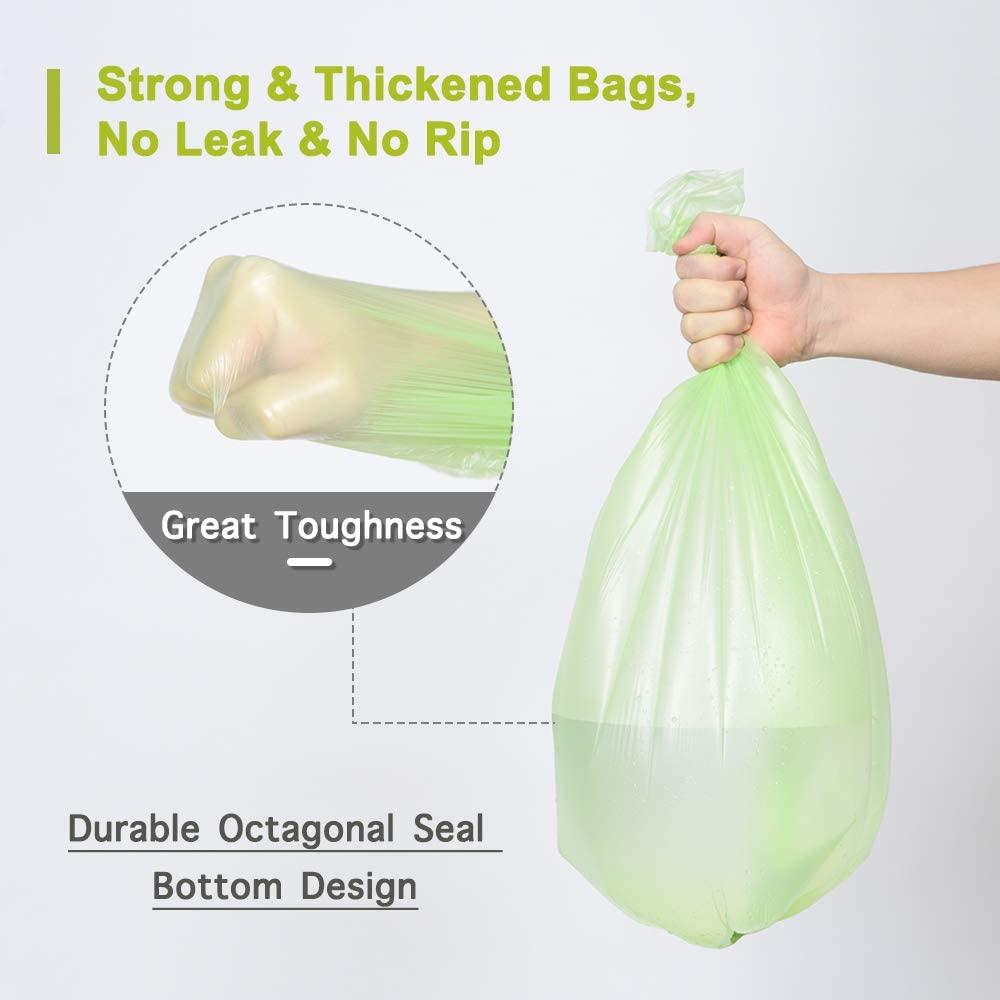 1.2 Gallon Small Trash bags Biodegradable Mini Bathroom Garbage Bags Fit  4.5 Liter Trash-Can-Liners for Bathroom Kitchen Office (150 Counts,Green)  150 Count (Pack of 1) 1.2 Gallon-Green 