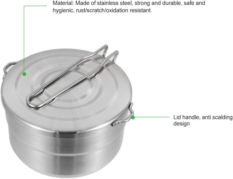  Denpetec Stainless Steel Camping Cook Pot with Lid and Folding  Handle Camping Cookware 1.5L Large Capacity Bento Pot for Camping, Hiking,  Picnic : Sports & Outdoors