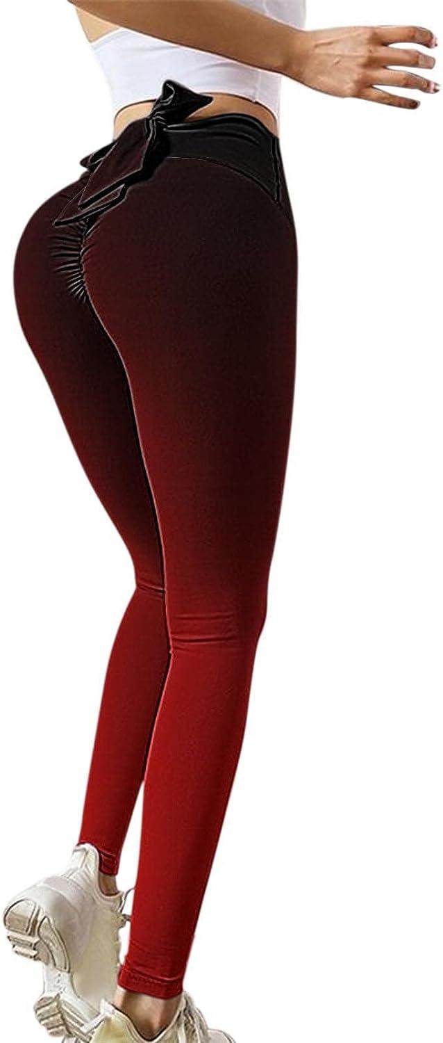 Melody Red Leggings Sport Women Fitness Wear Scrunch Butt Sexy Yoga Pants  Athletics Push Up Leggings Gym Tights Trousers