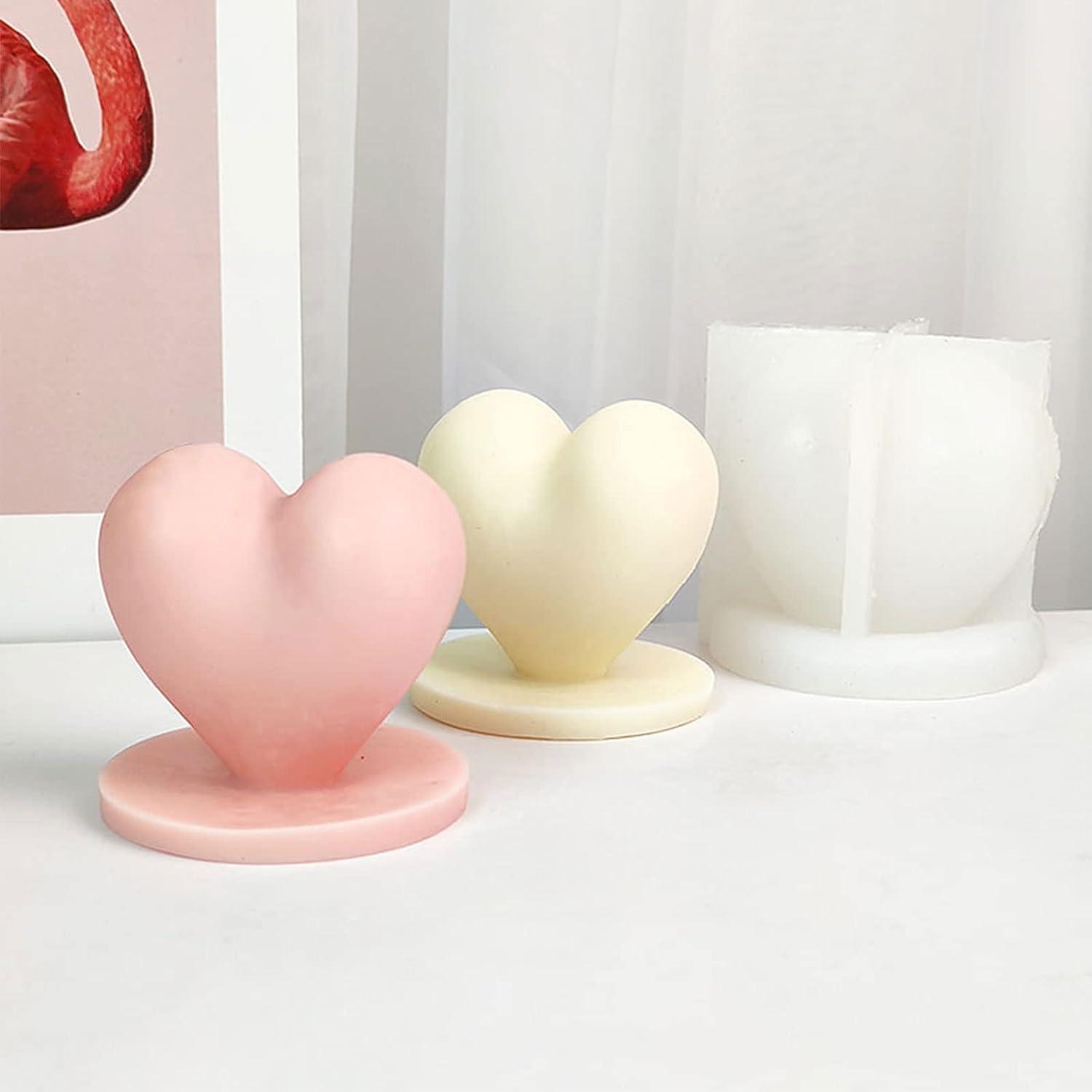 1pc 3D Heart Resin Mold, Grids Love Heart Silicone Mold for Candle Soap  Making, Woven Love Epoxy Mold for DIY Heart Bath Bomb Fondant Chocolate  Cake Decor