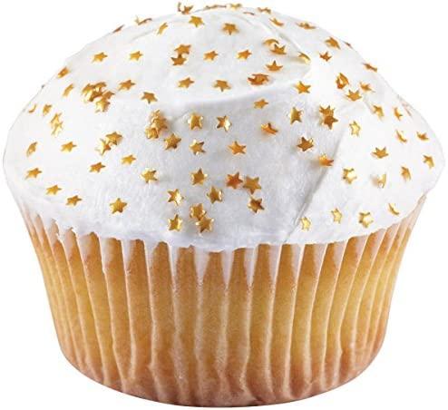 EDIBLE GLITTER 100% METALLIC SILVER STARS 0.04 Ounce Used cakes, cupcakes