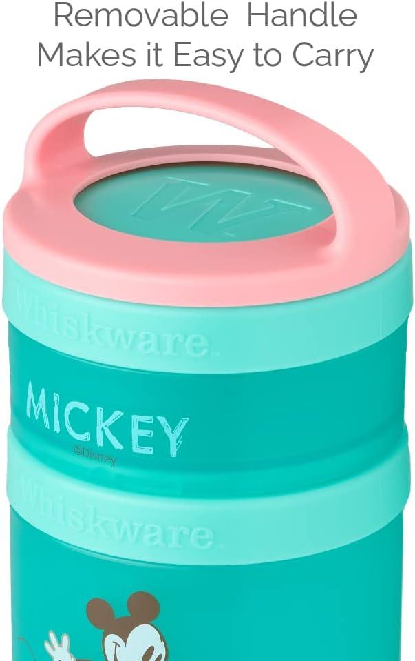 Whiskware Bluey Stackable Snack Containers for Kids and Toddlers, 3 Stackable Snack Cups for School and Travel, Bluey and Bingo, Let’s Do This!