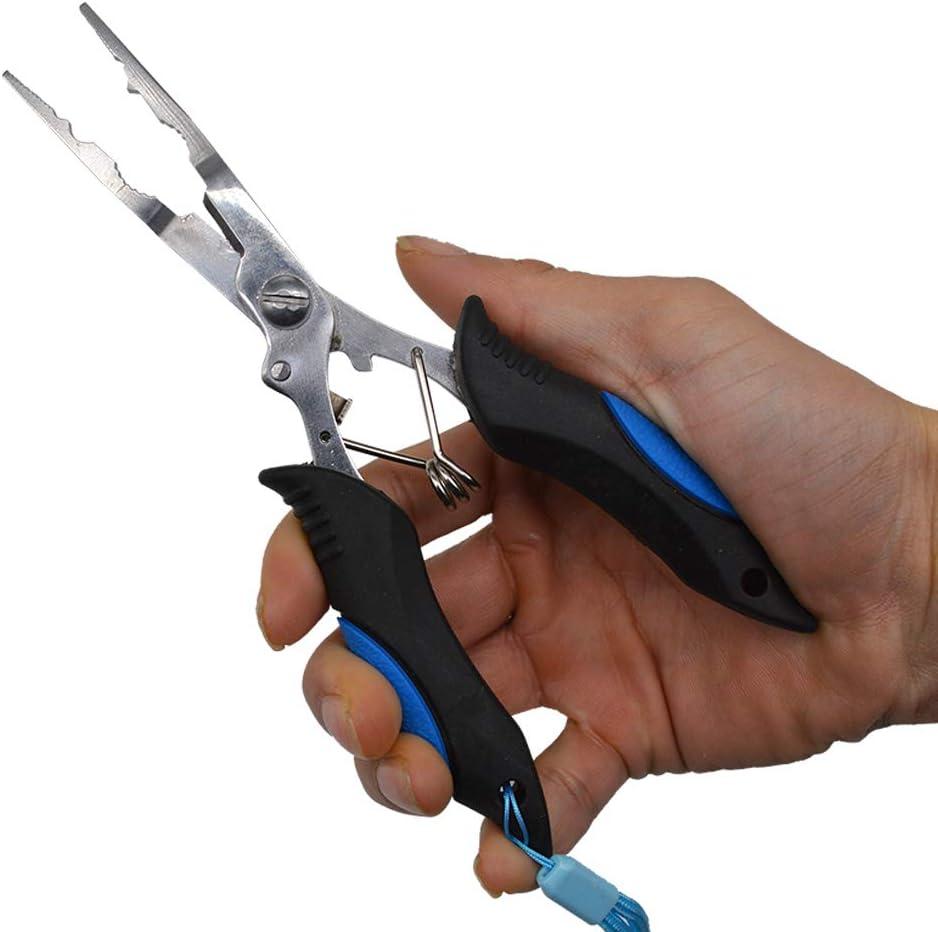 Amoygoog Stainless Steel Fishing Pliers, Fishing Needle Nose Pliers, Cut  Fishing Line Fishing Multitool Pliers with Sheath and Telescopic Lanyard  Color-1