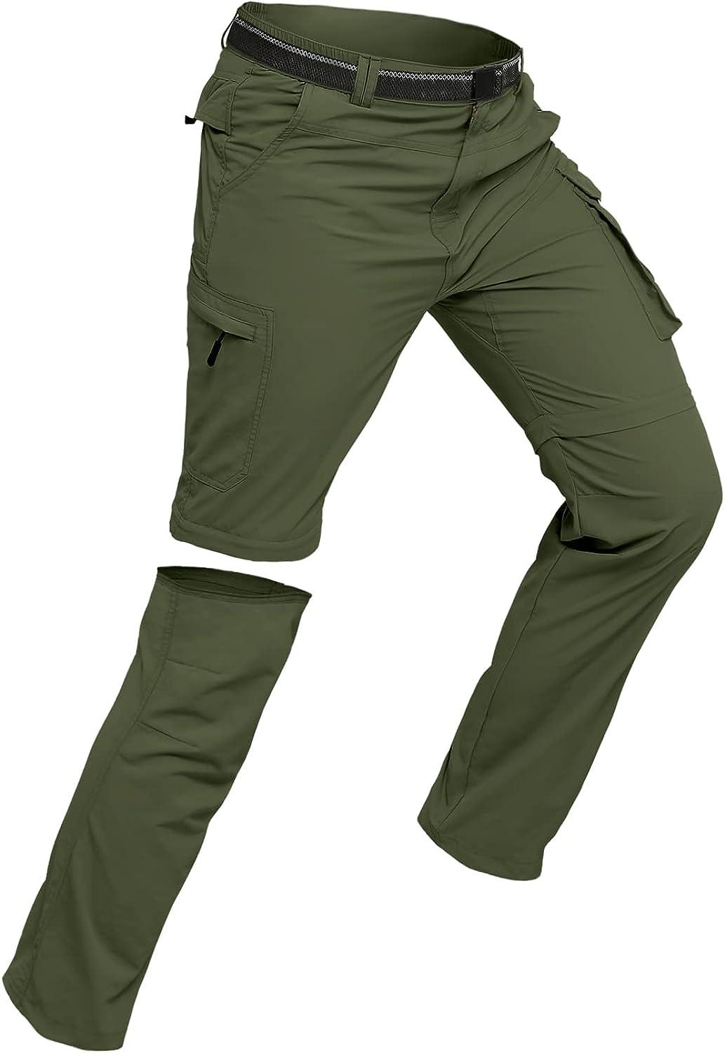 Men's Outdoor Hiking Pants Waterproof Quick Dry Fishing Pants Lightweight  Straight Work Pants 34 Army Green