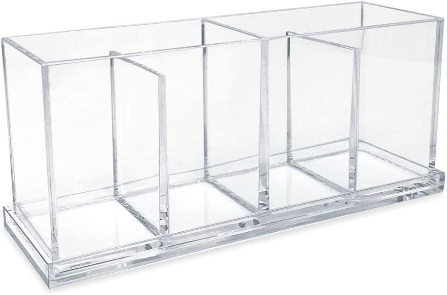 Isaac Jacobs Clear Acrylic 3 Section Drawer Organizer and Storage Solution  