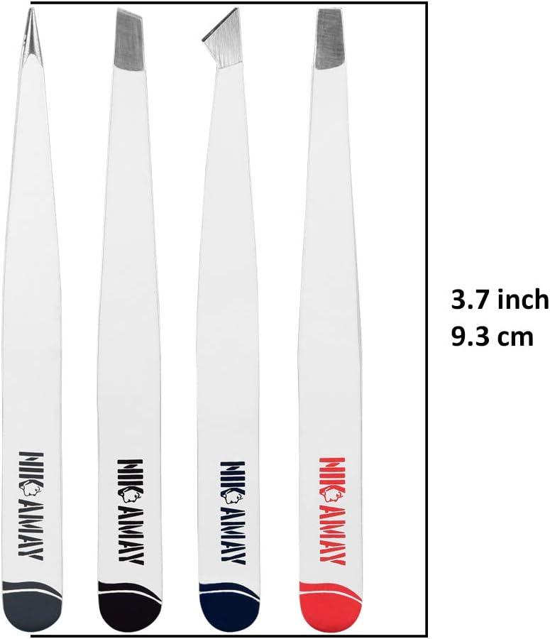 Precision 3-Piece Stainless Steel Tweezers Set-Slanted,Pointed FOR INGROWN  HAIRS
