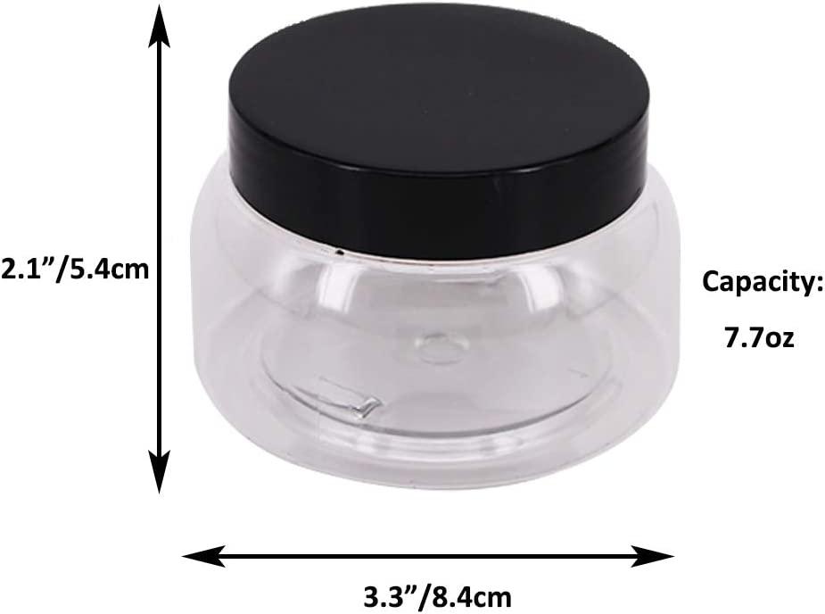 3 oz Clear Plastic Low Profile Jar with White Foam Lined Lid (12 Pack)