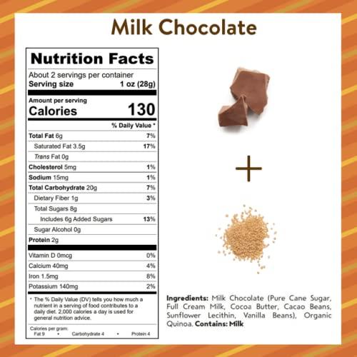 38% Organic Milk Chocolate Baton with Coconut and Quinoa Crisp