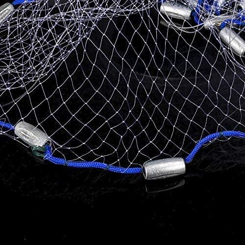 Yeahmart Handmade American Saltwater Fishing Cast Net with Heavy Duty Real Zinc Sinker Weights for Bait Trap Fish 4ft Radius 3/8 inch Mesh Size