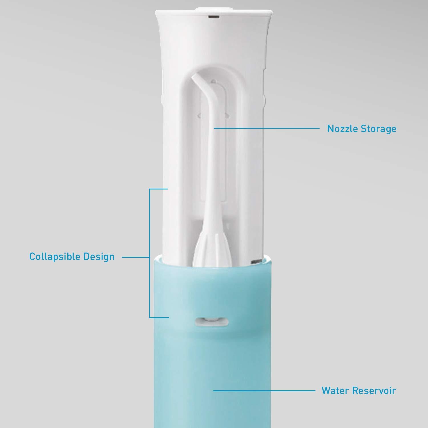 Panasonic EW-DJ10-A - Irrigador de agua dental portátil, funciona con pilas  AA con diseño plegable para viajes, 100% resistente al agua para una