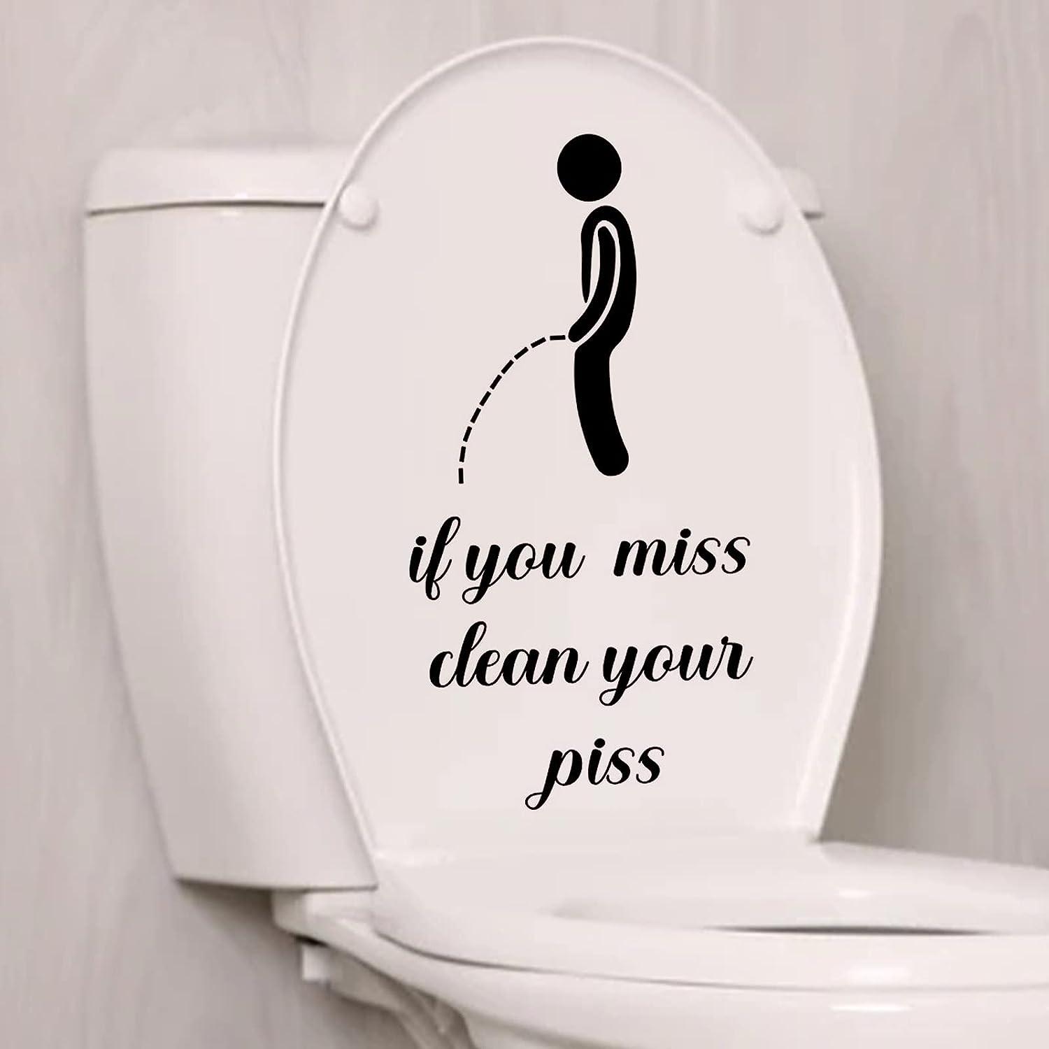 Luminous Villain Toilet Stickers, Clean Your Piss Funny Decals, Glow in The  Dark Vinyl Wall Art Sign Decor, Removable Toilet Seat Quote Murals for