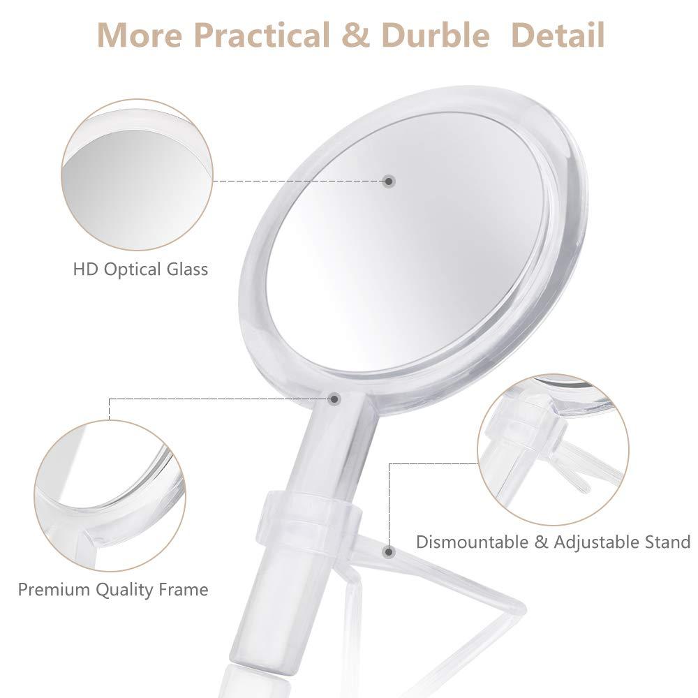 Magnifiers & More - Two Sided Hand Held Mirror w/ Stand