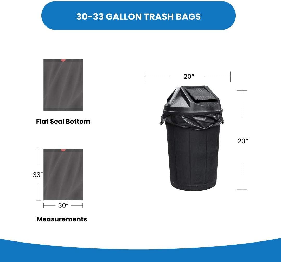  Reli. 30-33 Gallon Trash Bags Heavy Duty, 250 Bags Bulk, Black Large Trash Bags 30+, 32 Gallon