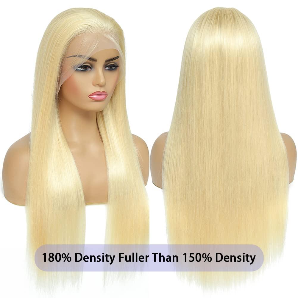 180% Density HD 13x4 10in 613 Lace Frontal Ultra-thin Swiss Lace Ear to Ear  Pre Plucked Natural Hairline Invisible Lace Frontal Honey Blonde Silky