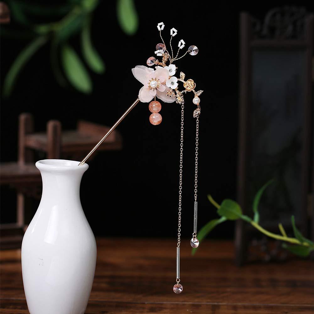 Bridal Wedding Pearl Porcelain Flower Hair Pin Hair Stick - China