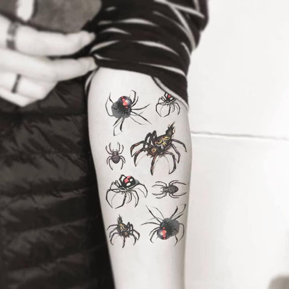 3D spider animal temporary tattoos for neck arm leg cool sexy Waterproof  tattoos sticker waterproof tatto tattoing makeup paint - AliExpress