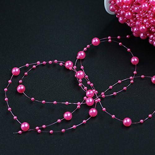 Bingcute 100 Feet Fishing Line Artificial Pearls String Beads