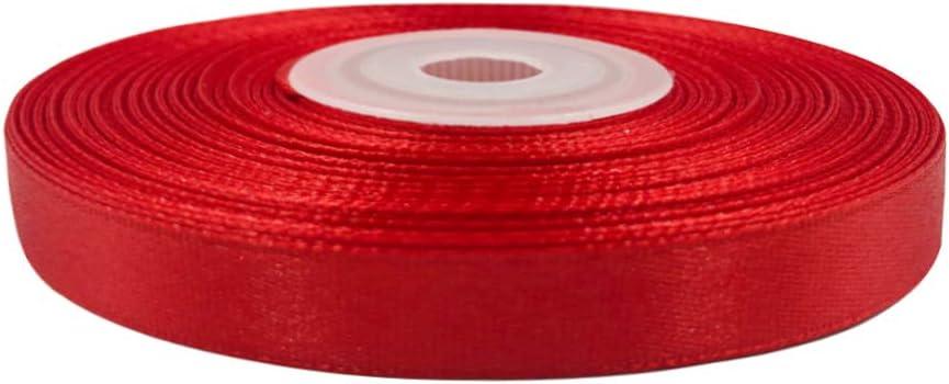 Red Ribbon 1-1/2 Inch x 25 Yards Solid Color Fabric Satin Ribbon