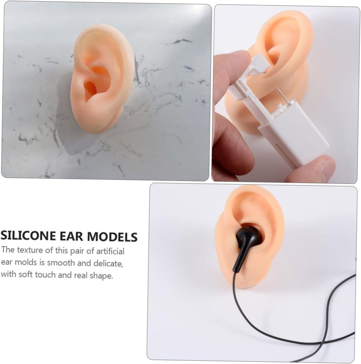 Healifty 4 Pcs Ear Model Silicone Earrings Ear Piercing Jewelry Jewel  Earrings Soft Ear Models Ear Model for Piercing Headset Simulation Ear  Samples Simulation Human Ear Models Human Body 5.66X4.88X5CMx2pcs Assorted  Colorx2pcs