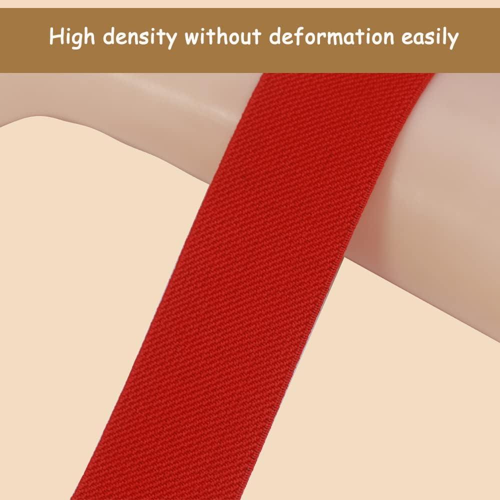 JESEP 1 1/2 Inch 10 Yards Red Knit Elastic Band Double-Side Twill Woven  Elastic Heavy Stretch Elastic Spool for Sewing Pants Waistband Wigs Skirts  Craft DIY Projects (Red)