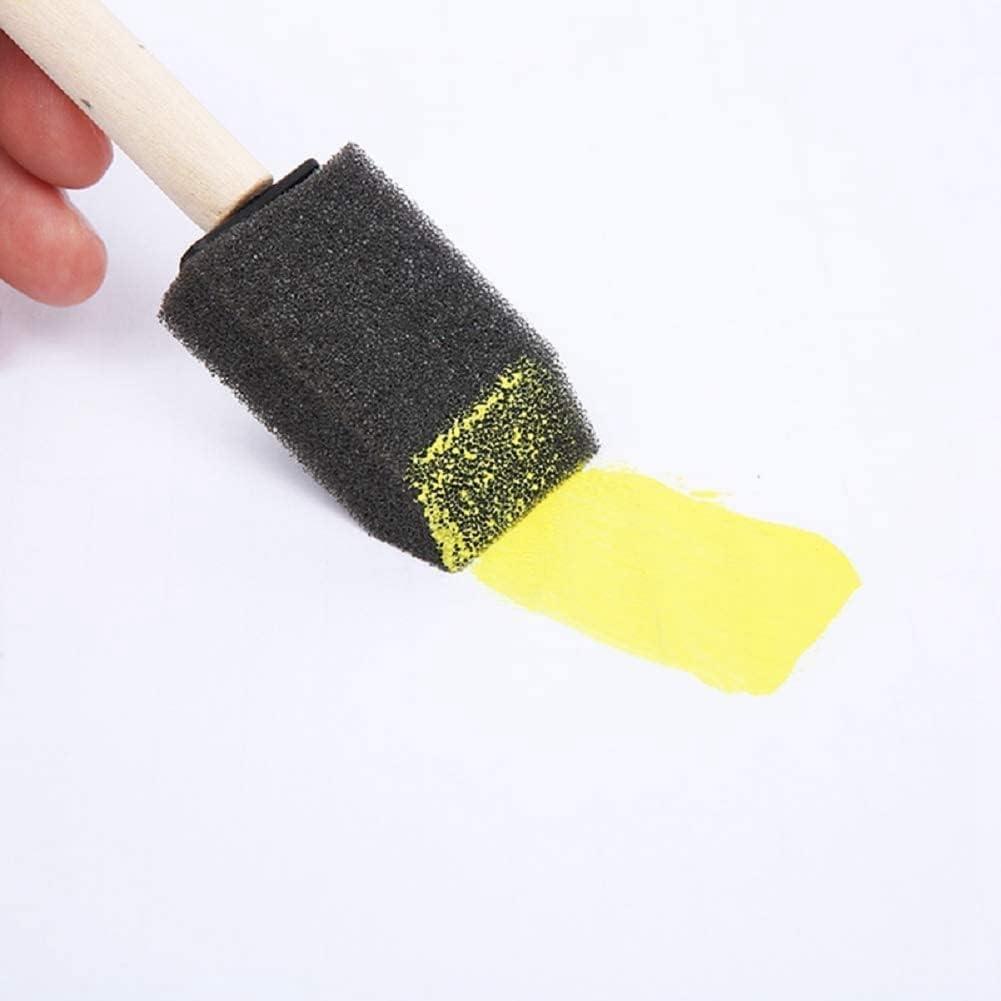 25 Pieces 1-Inch Foam Brush Set Sponge Paint Brushes Wooden Handle  Lightweight for Drawing Painting