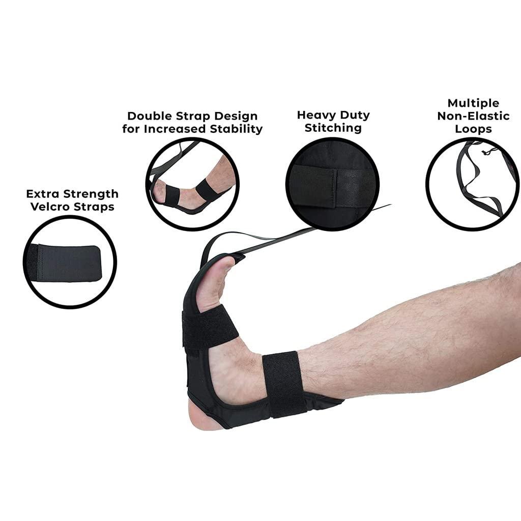 Foot and Calf Stretcher Brace for Plantar Fasciitis, Heel Spurs, Drop Foot,  Stretching Strap for Achilles Tendonitis, Leg, Thigh, Planters Facetious