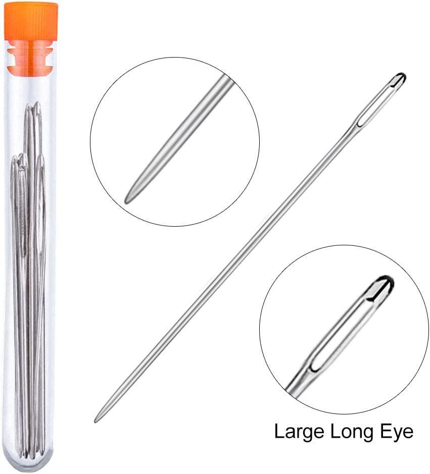 9 PCS Long Sewing Needles - 3 Sizes Stitching Needles, 4.9inch to 6.9inch Big  Eye Hand Sewing Needles for Stitching and Crafting Projects 9 PCS-1