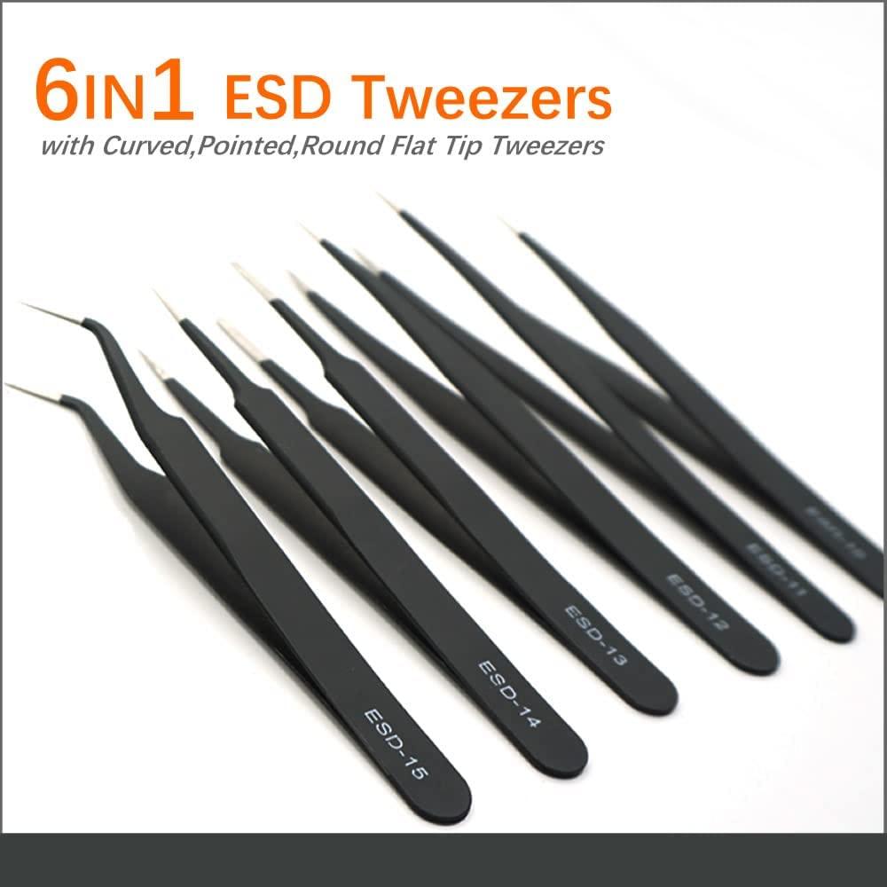 ESD Safe Tweezers - Round Tip