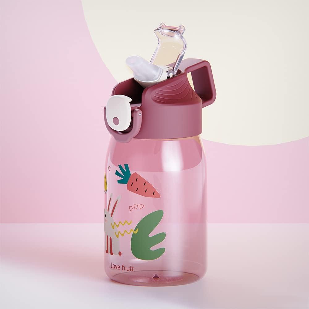 MIINIIMO (14oz/18oz Toddler Water Bottle/Kids Water Bottle Tritan BPA-Free  silicone spout, straw, Leak-Proof Locking Flip Lid, Carrying Loop