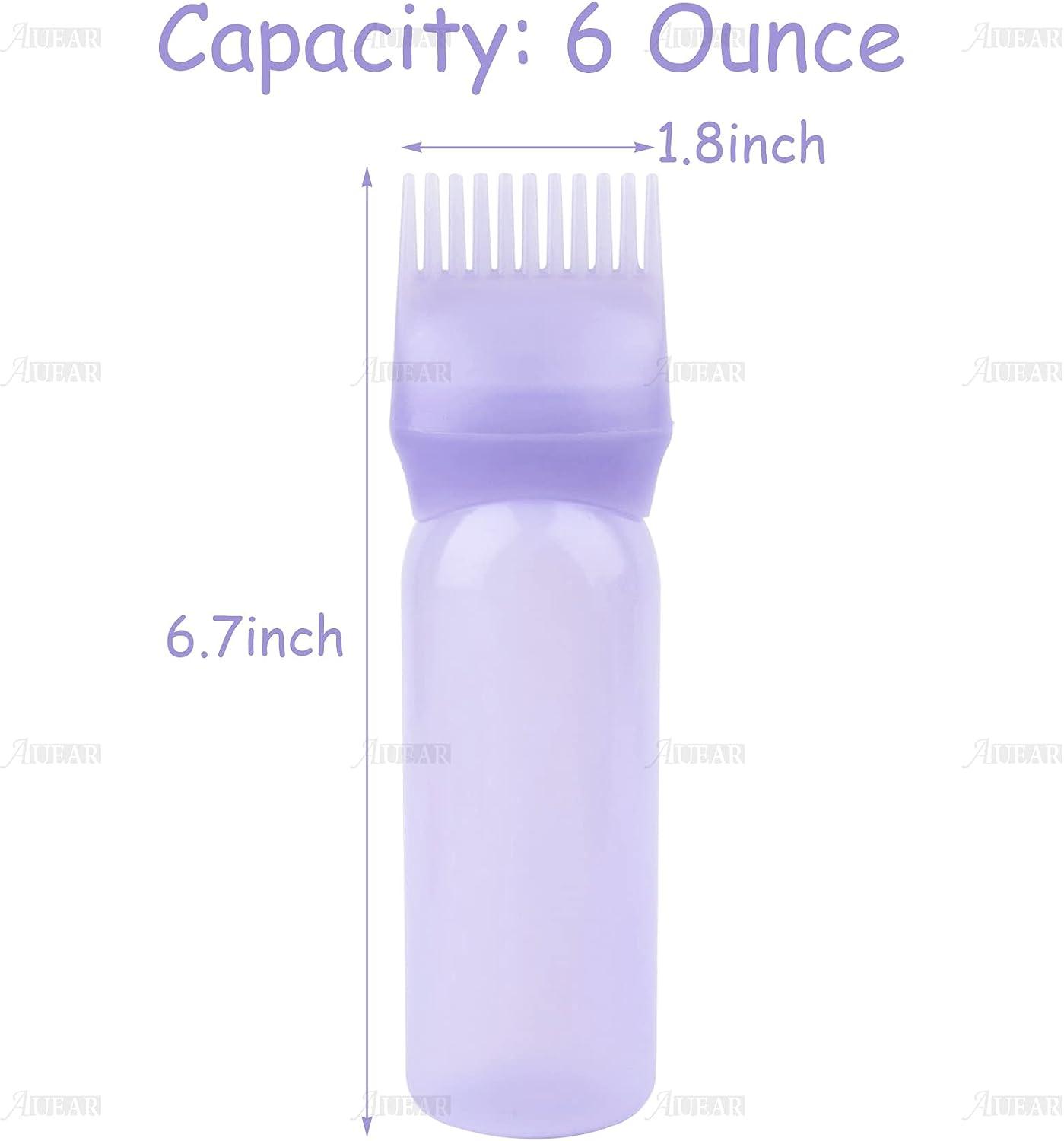Root Comb Applicator Bottle/Hair Dye Bottle Brush/Hair Oil Applicator  Squeeze Bottle for Salon, Purple 