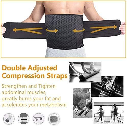 VOHUKO Waist Trimmer for Men, Widening Waist Trainer Ab Belt Sweat Wrap for  Stomach and Back Lumbar Support Black, Waist Trimmers -  Canada