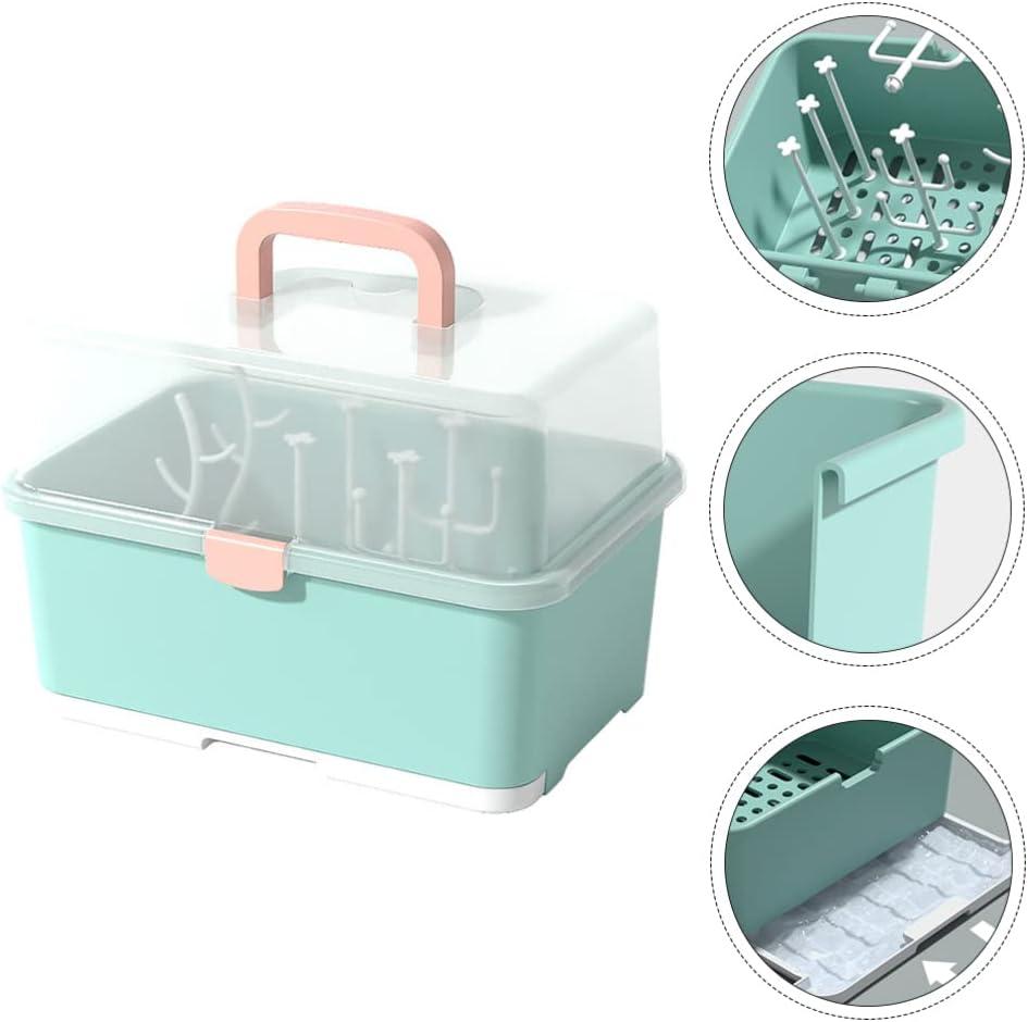 Etereauty Cutlery Box Kitchen Rack Dish Box Bottle Drying Tableware Drain  Draining Sink Baby Organizer Holder Basket Stand Cup 
