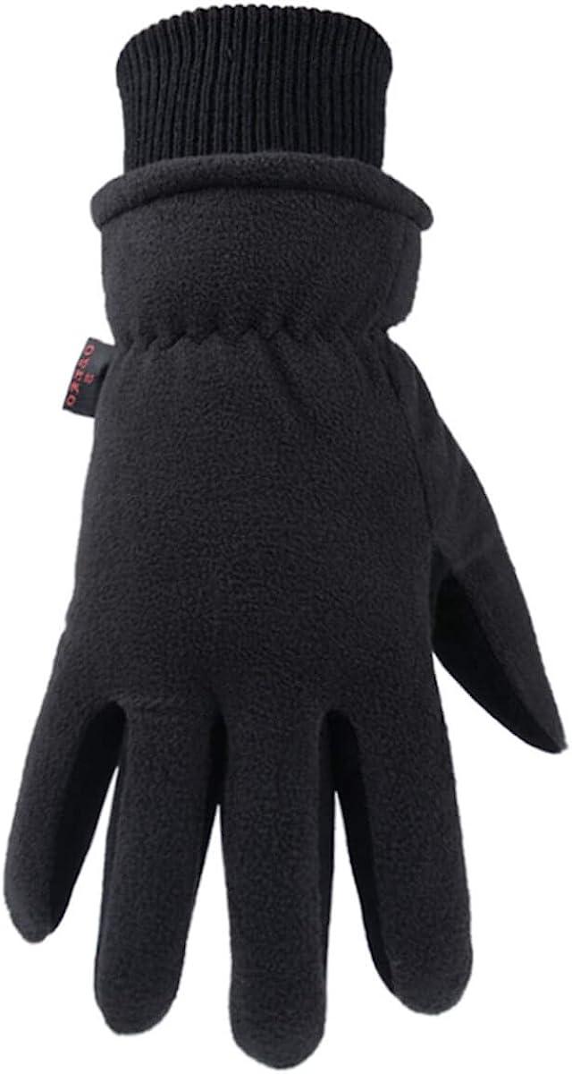 Winter Gloves -30F Coldproof Thermal Water Resistant Deerskin Suede Leather  and Insulated Polar Fleece for Driving/Cycling/Running/Hiking/Snow Ski in  Cold Weather - Warm Gifts for Men and Women Black Medium (Men) -- Large (