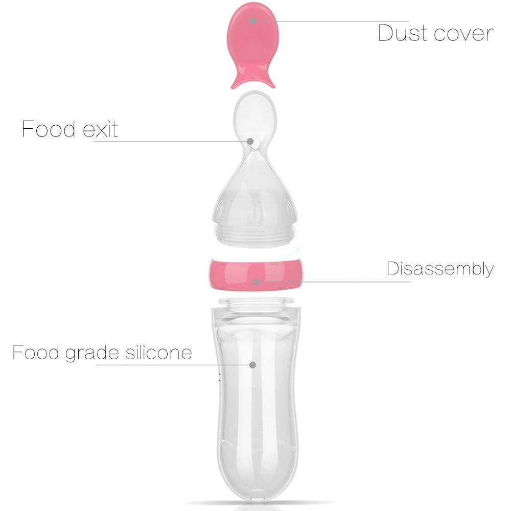 Feeding Spoon with Squeezy food Grade Silicone Feeder bottle , For Infant  Baby, 90ml, BPA Free