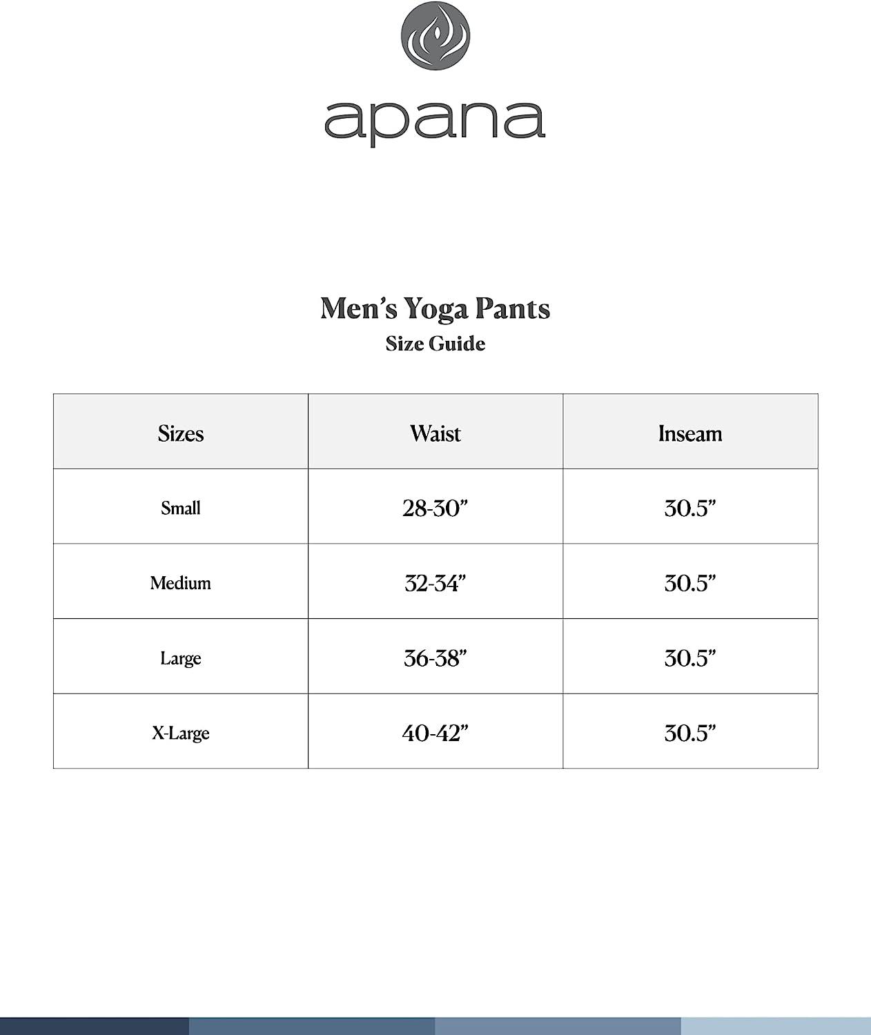 Apana Mens Sweatpant Pontee Jogger Active Yoga Pants Black Medium