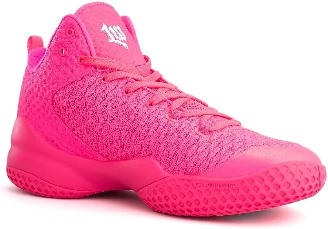 PEAK High Top Mens Basketball Shoes Lou Williams Streetball Master  Breathable Non Slip Outdoor Sneakers Cushioning Workout Shoes for Fitness  11 Pink