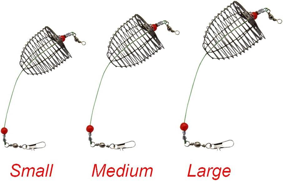 Naiveferry Fishing Bait Trap Cage, Stainless Steel Fishing Trap Basket  Feeder Holder Perch Traps for Bait Fishing Tools Lure Cage Accessories for