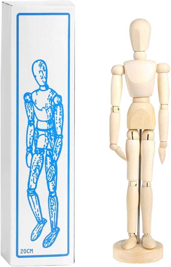 US Art Supply Wood 8 Male - Artist Drawing Manikin Articulated Mannequin  with Base and Flexible Body - Perfect for Drawing