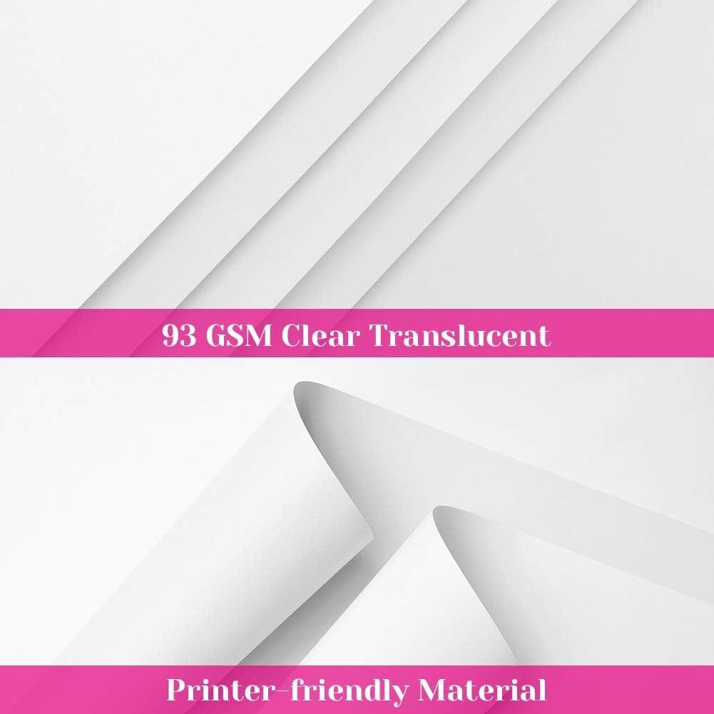Cridoz Colored Vellum Paper 8.5 x 11, Cridoz 45 Sheets 9 Colors Transparent  Clear Vellum Paper Translucent Tracing Paper Printable