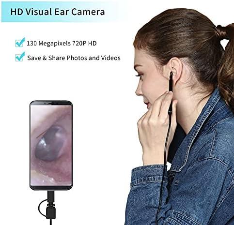 Multifunctional 5.5mm Ear Cleaning Endoscope Camera with Adajustable 6 LED  Light HD Endoscope Camera Visual Ear Nose Mouth Otoscope Camera Ear Wax  Cleaning Tool