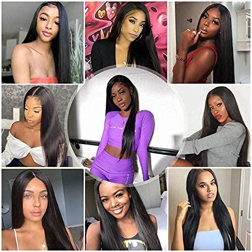 HD Lace Front Wigs Human Hair Pre Plucked 4x4 Straight Lace Closure Wigs  150% Density Glueless Brazilian Human Hair Wigs for Black Women Middle Part  (28 Inch, 4x4 Wig) 