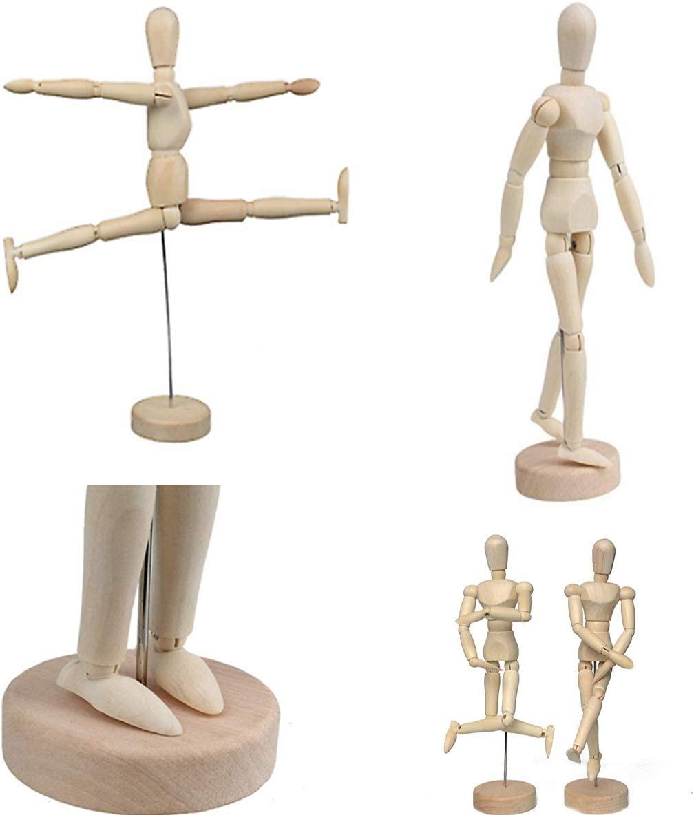 Wood 12 Artist Drawing Manikin Articulated Mannequin with Base and  Flexible Body - Perfect For Drawing the Human Figure (12 Pair - Male &  Female)