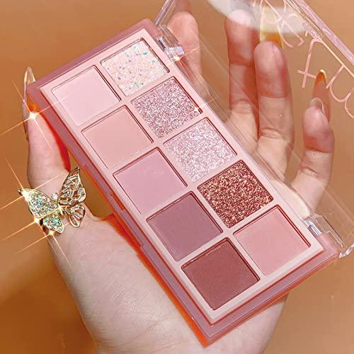 Go Ho 10 Colors Eyeshadow Palette,Matte&Glitter Eyeshadow Makeup,Pink Eye  Black Pink Eyeshadow Shades,Naturing-Looking,High Pigment Waterproof Eye  Shadow Palette,03 03 Colors Rose Pink Style