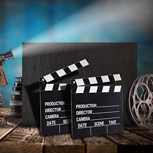 Movie Film Clap Board Halloween Party Props 7 x 8 Inch Cardboard Movie  Clapboard Movie Directors Clapper Writable Cut Action Scene Board Movie  Night Centerpiece for Movies Films Photo Props (20 Pcs)