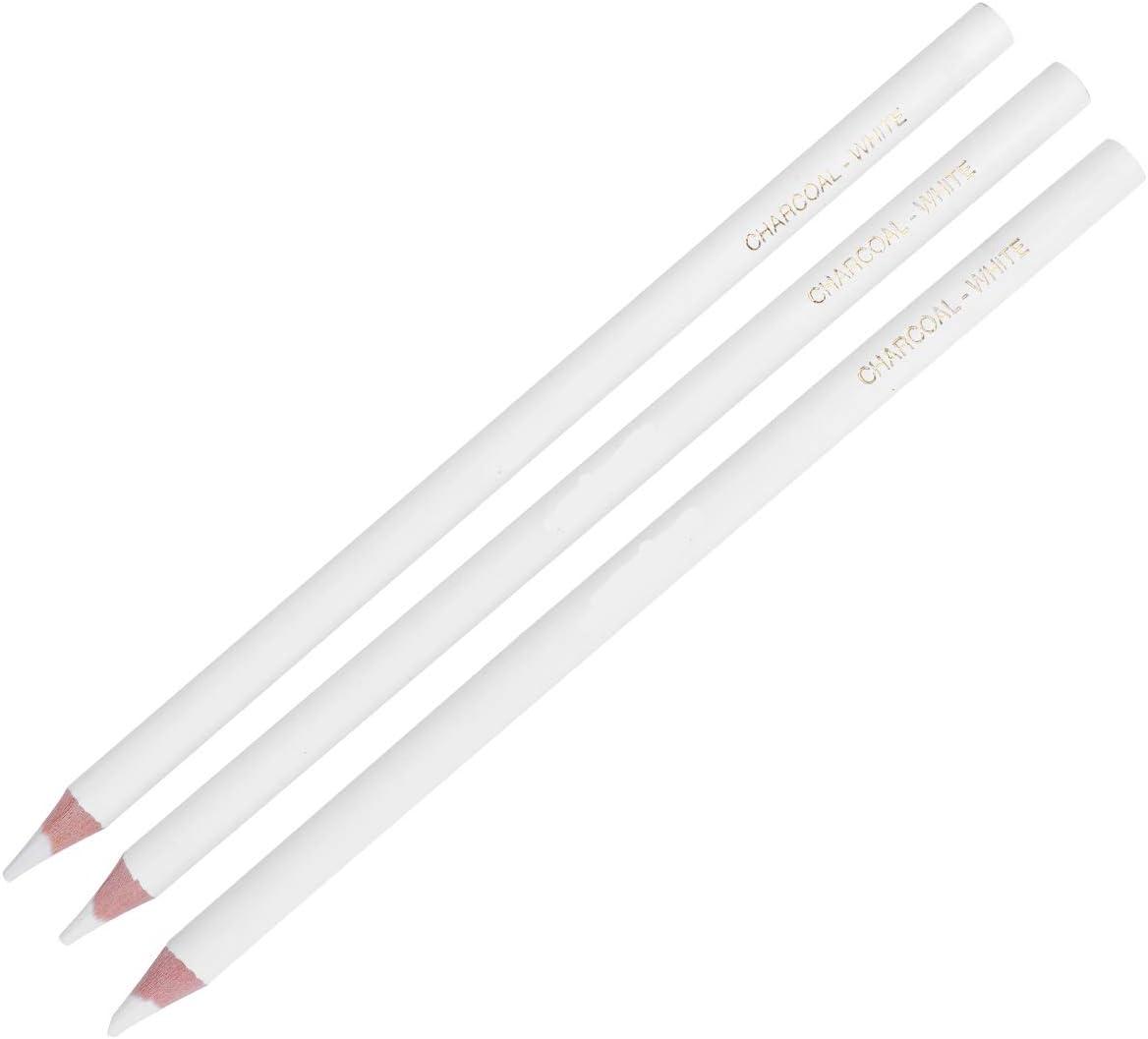 BXT 3pcs White Charcoal Pencils for Highlight,Drawing