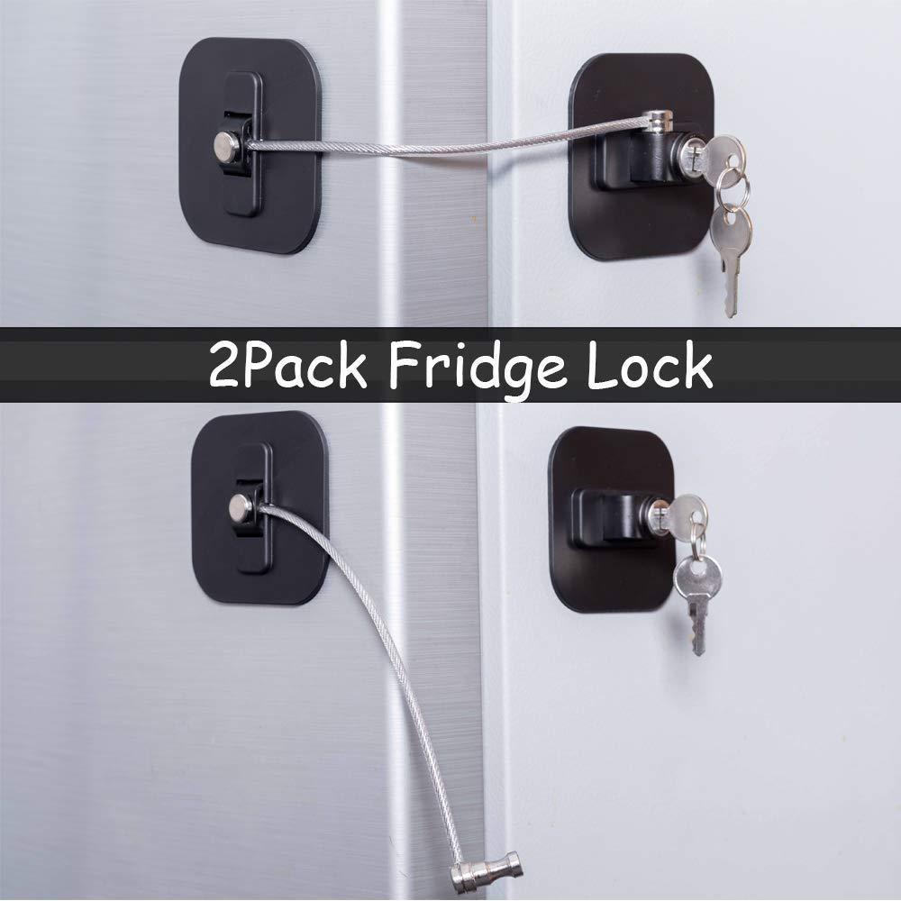 2 Pack Fridge Locks For Kids, Fridge Door Locks, Child Safety For