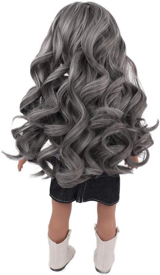 Tnfeeon Toy Doll Head Wig, Girls Gift Heat Resistant Long Curly Braids Hair  Replacement Wigs for DIY Simulation Doll Modeling (Black)