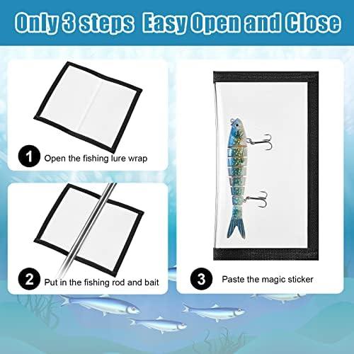 Hungdao 20 Pcs Fishing Lure Wraps Clear PVC Lure Covers Easily See